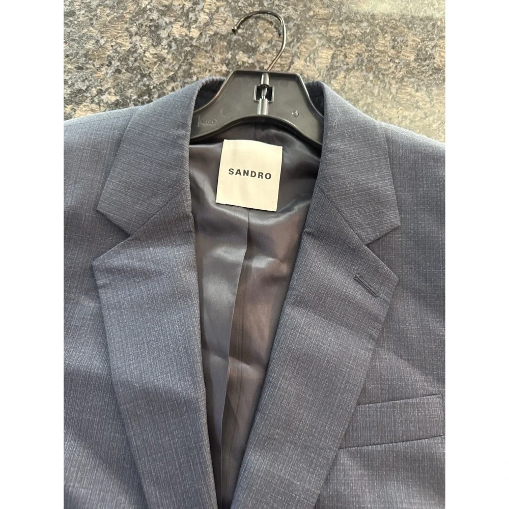 SANDRO Wool-tweed blazer Suit Jacket. NWT Size 48. NWT $790‎